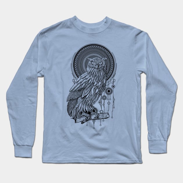 Owl Nouveau II Long Sleeve T-Shirt by qetza